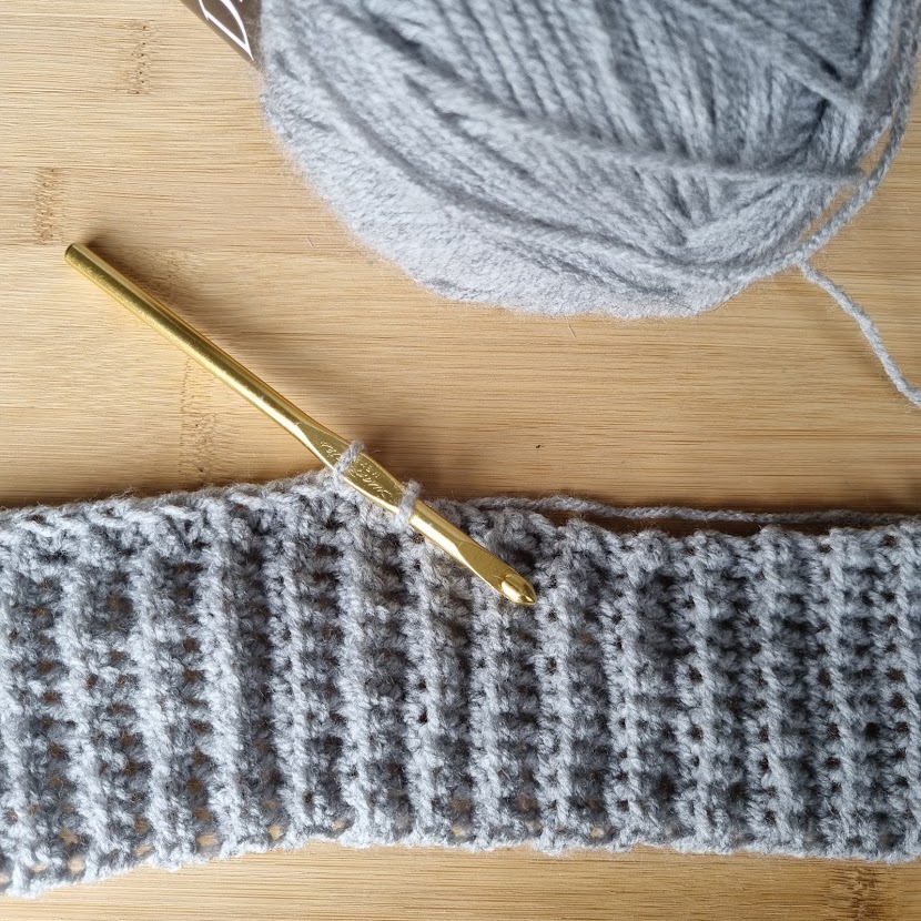 working on the side of the ribbing
