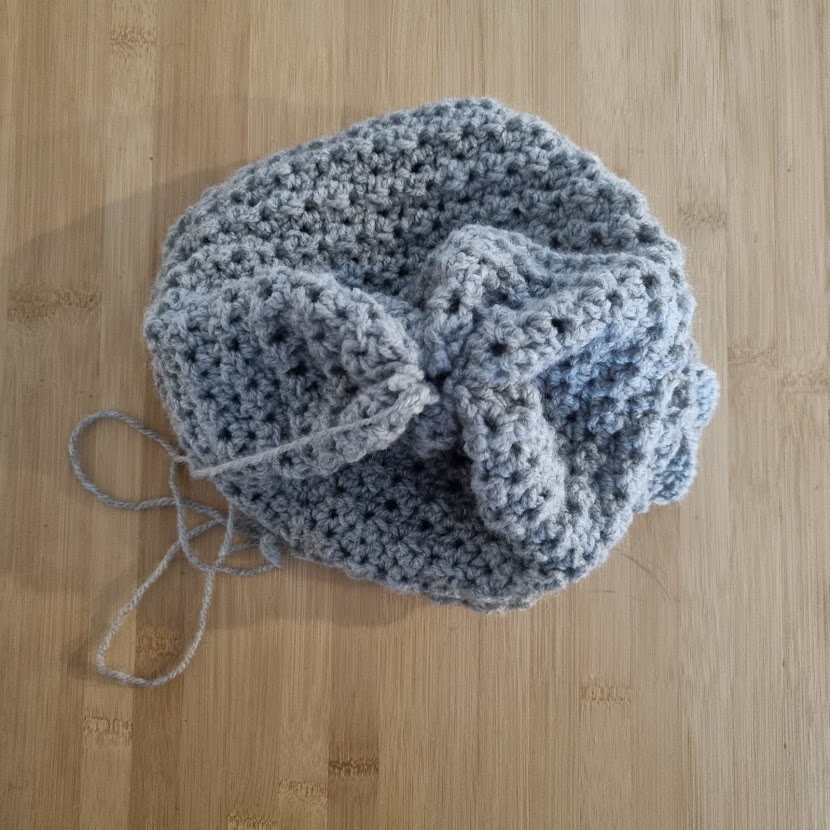final image of top view of the beanie