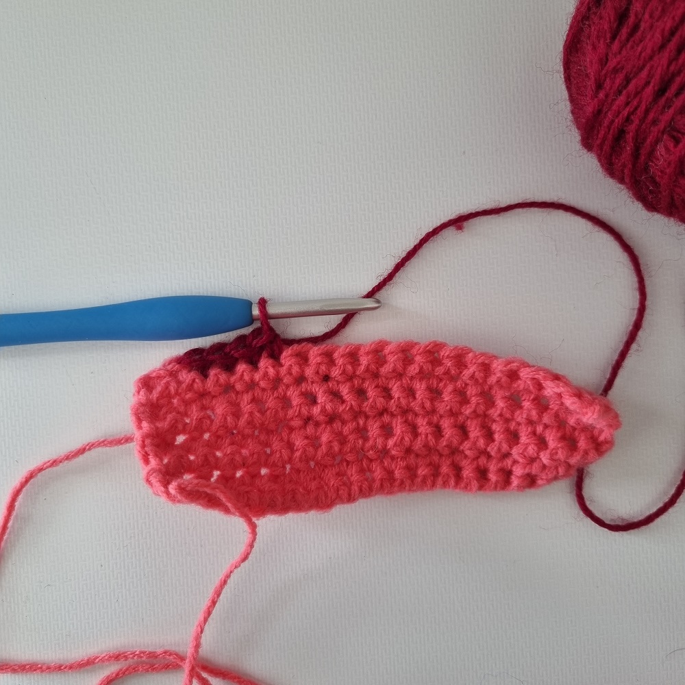 single crochet color change 4