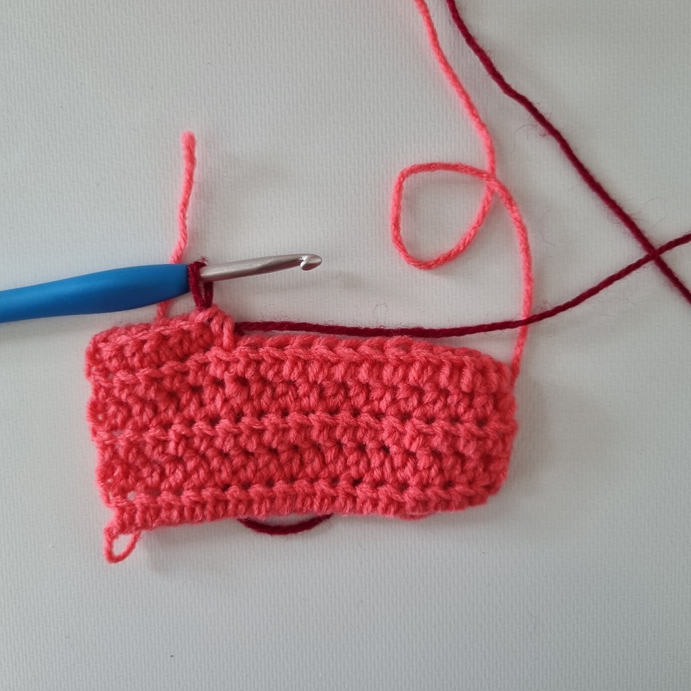 half double crochet color change 3