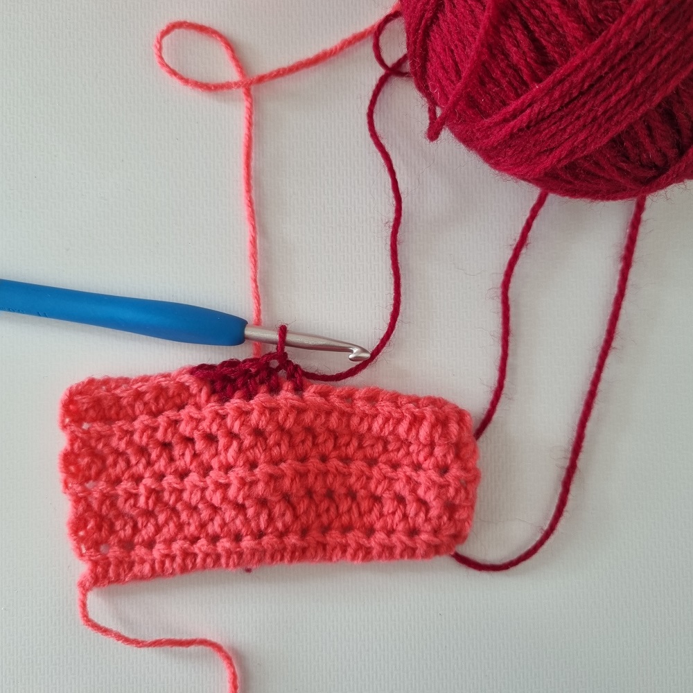 half double crochet color change 4