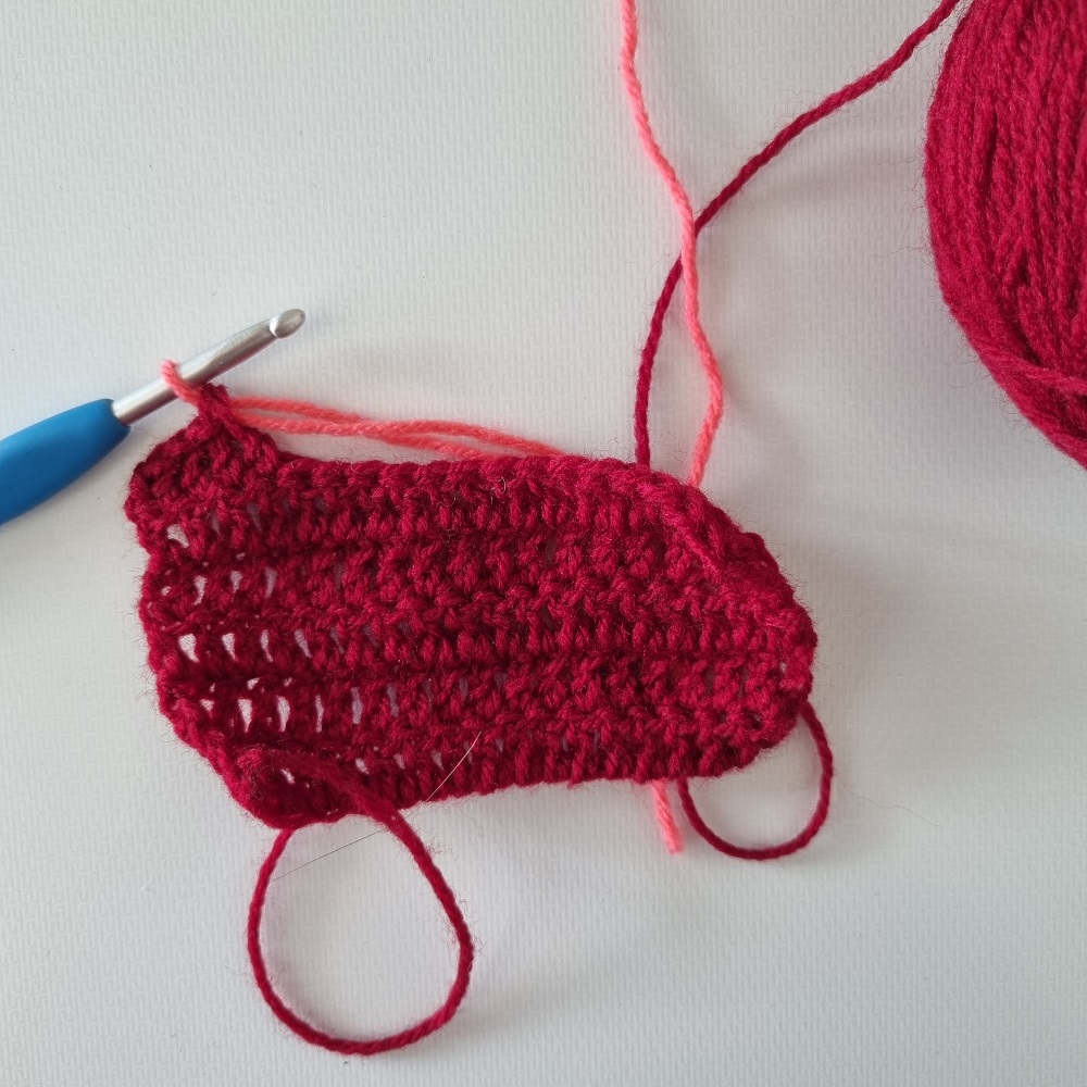 double crochet color change 4