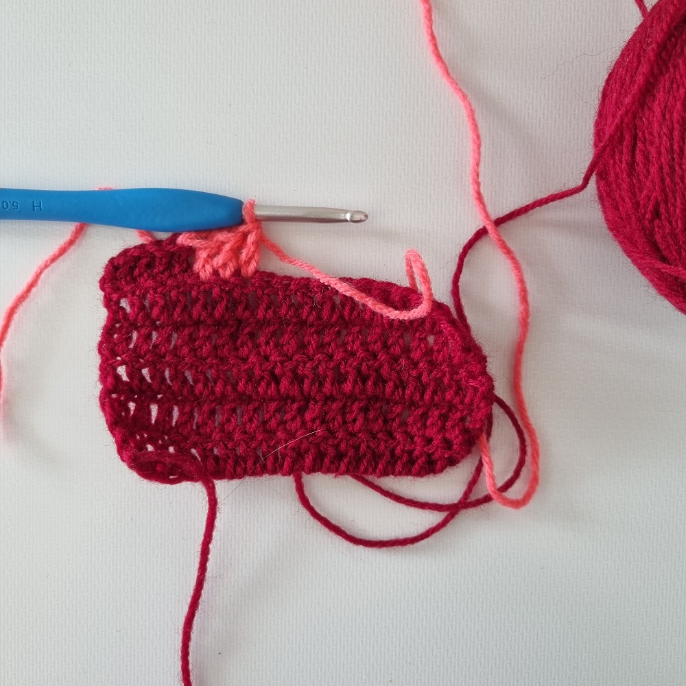 double crochet color change 5